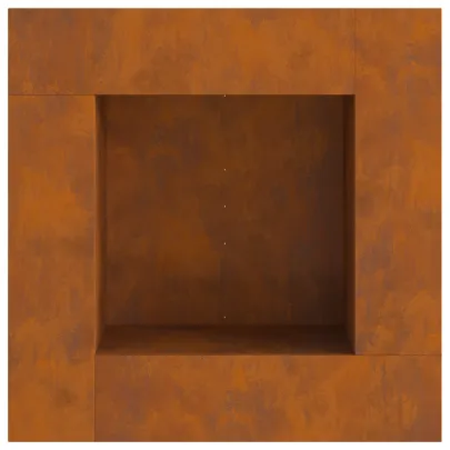 Vatră de foc pătrată din oțel corten - 80x80x40 cm