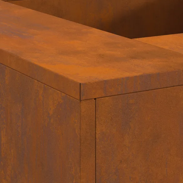 Vatră de foc pătrată din oțel corten - 80x80x40 cm Vatră de foc pătrată din oțel corten - 80x80x40 cm