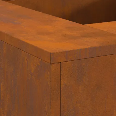 Vatră de foc pătrată din oțel corten - 80x80x40 cm