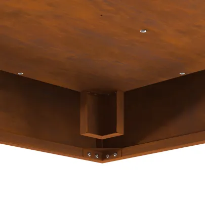 Vatră de foc pătrată din oțel corten - 80x80x40 cm