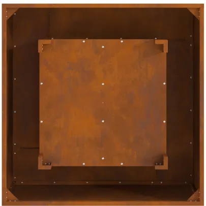 Vatră de foc pătrată din oțel corten - 80x80x40 cm