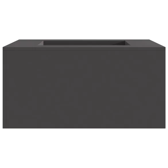 Vatră de foc pătrată exterior - Oțel negru - Livrare gratuită