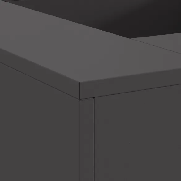 Vatră de foc pătrată exterior - Oțel negru - Livrare gratuită