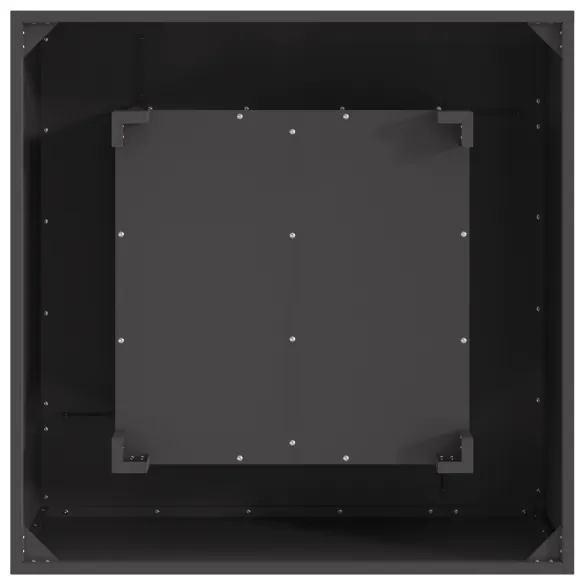 Vatră de foc pătrată exterior - Oțel negru - Livrare gratuită