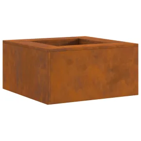 Vatră de foc pătrată din oțel corten - 60x60x30 cm 2