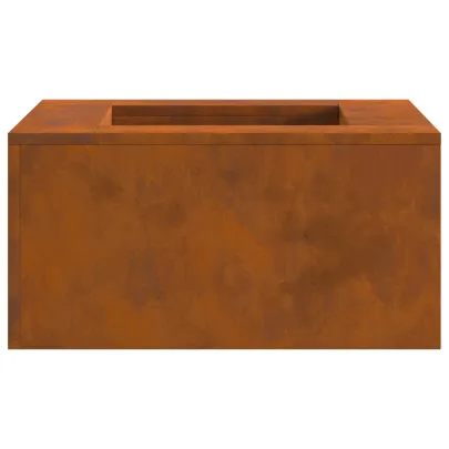 Vatră de foc pătrată din oțel corten - 60x60x30 cm