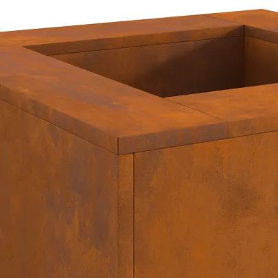 Vatră de foc pătrată din oțel corten - 60x60x30 cm