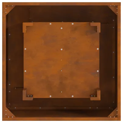 Vatră de foc pătrată din oțel corten - 60x60x30 cm