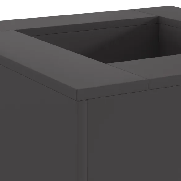 Vatră de Foc Exterior Pătrată 60x60x30 cm - Negru - Oțel