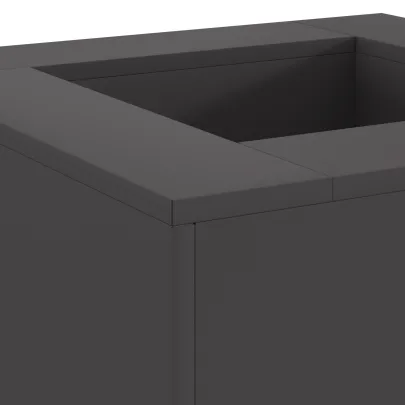 Vatră de Foc Exterior Pătrată 60x60x30 cm - Negru - Oțel