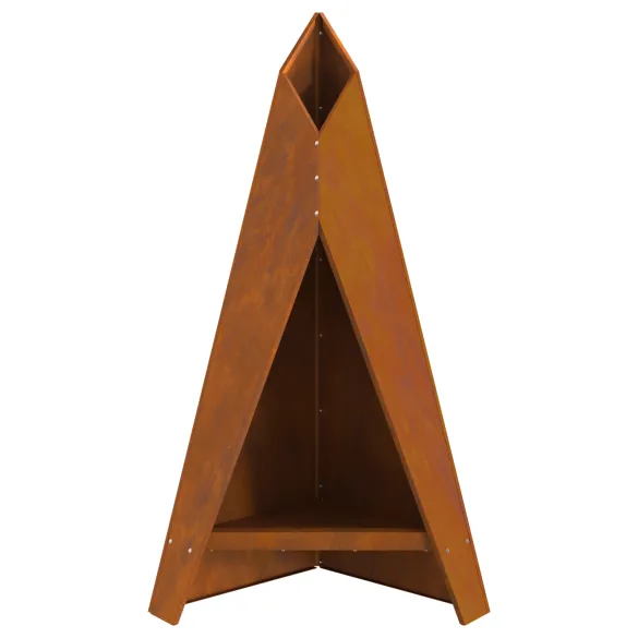 Vatră de foc exterior - oțel negru piramidal | Livrare gratuită