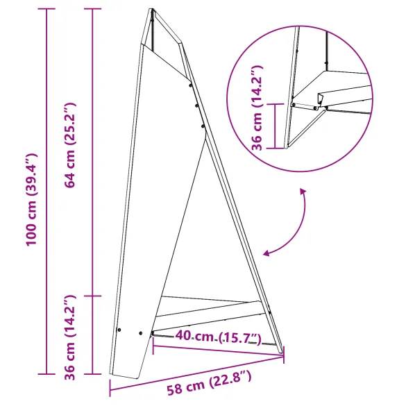 Vatră de foc exterior - oțel negru piramidal | Livrare gratuită