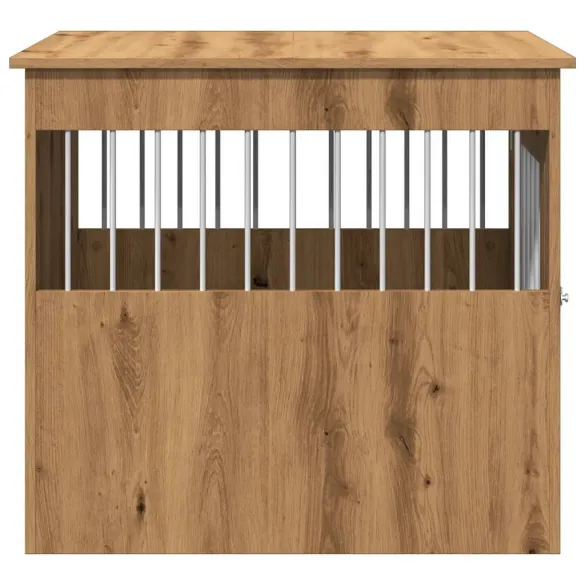 Ladă Câini Stejar Artizanal - Cușcă și Masă de Capăt