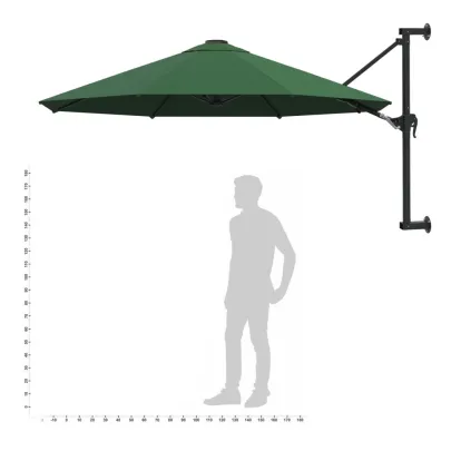 Umbrelă soare perete verde 300 cm - Livrare gratuită