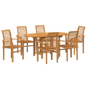 Set Masa Gradina Lemn Teak - 7 Piese cu Scaune Pliabile 2