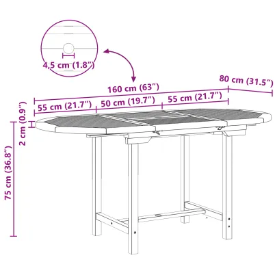 Set Masa Gradina Lemn Teak - 7 Piese cu Scaune Pliabile