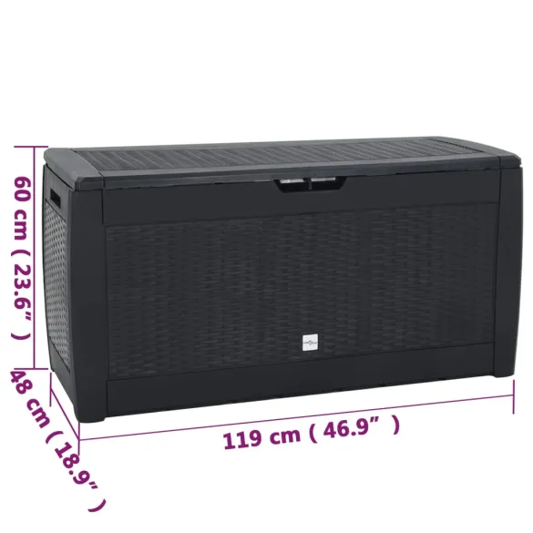 Ladă Depozitare Grădină Antracit 310L Polipropilenă | Livrare Gratuită