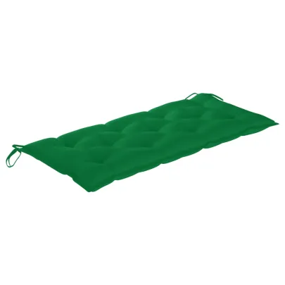 Bancă grădină lemn tec cu pernă verde - 120 cm | Comandă acum