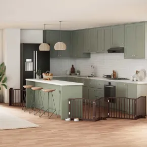 Poartă Câini Pliabilă Lemn - 480 cm - Livrare Gratuită