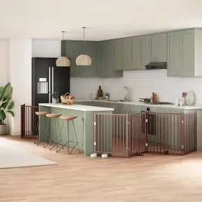 Poartă Câini Pliabilă Lemn - 480 cm - Livrare Gratuită