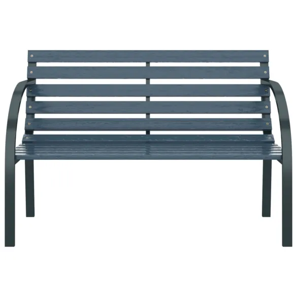 Bancă de Grădină Gri - Lemn și Oțel - Livrare Gratuită