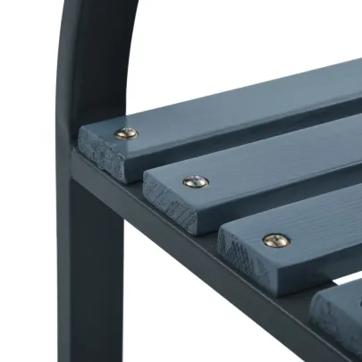 Bancă de Grădină Gri - Lemn și Oțel - Livrare Gratuită