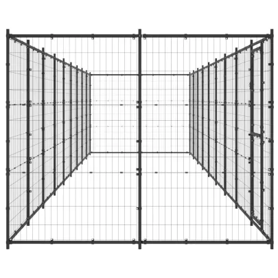 Padoc Câini Exterior 21,78 m² Oțel | Livrare Gratuită