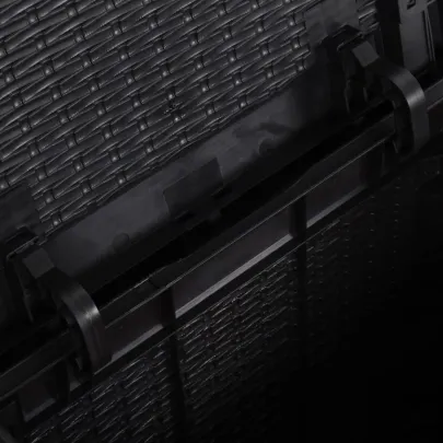 Cutie Depozitare Grădină 90L Negru Ratan | Livrare Gratuită