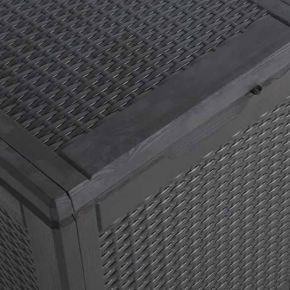 Cutie Depozitare Grădină 90L Negru Ratan | Livrare Gratuită