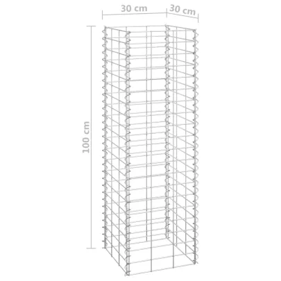 Gabioane Înălțate - Set 3 Buc - 30x30x100 cm - Fier