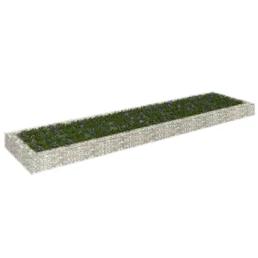 Strat Înălțat Gabion | Oțel Galvanizat | 400x100x20 cm