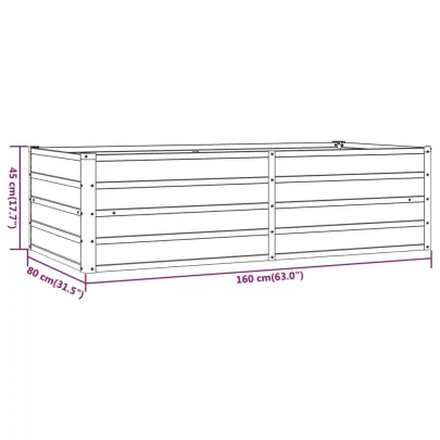 Strat Înălțat Grădină Oțel Corten Rustic - 160x80x45 cm