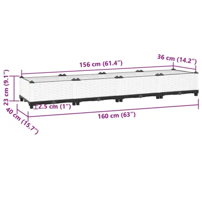 Strat Înălțat din Polipropilenă - 160x40x23 cm - Livrare Gratuită
