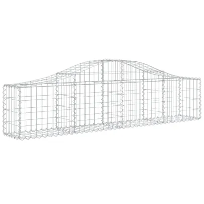 Coș Gabion Arcuit Fier Galvanizat | Barieră Decorativă Grădină