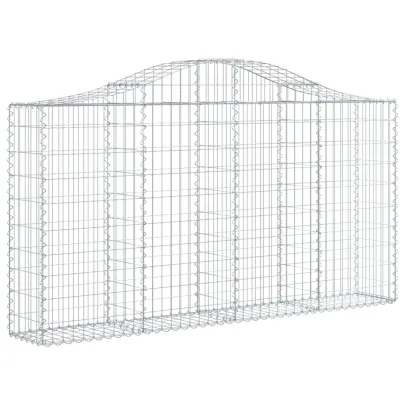 Coș Gabion Arcuit Fier Galvanizat | Barieră Decorativă Grădină
