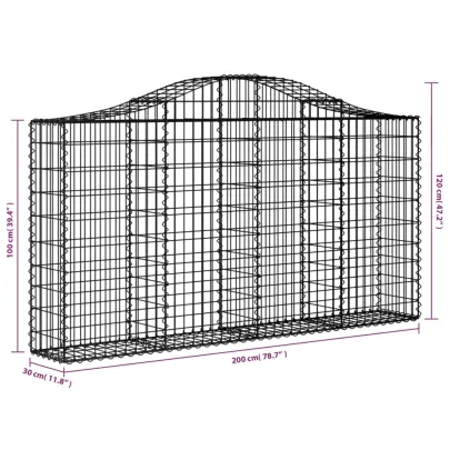Coș Gabion Arcuit Fier Galvanizat | Barieră Decorativă Grădină