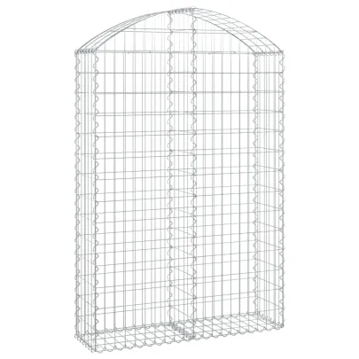 Coș Gabion Arcuit Fier Galvanizat | Barieră Decorativă Grădină