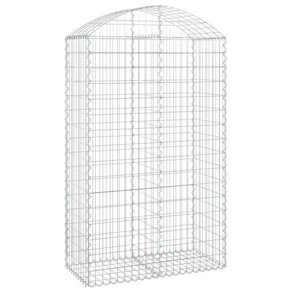 Coș Gabion Arcuit Fier Galvanizat | Barieră Decorativă Grădină