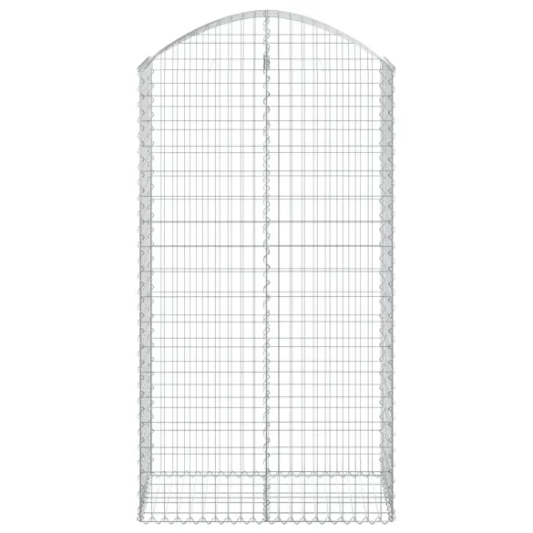 Coș Gabion Arcuit Fier Galvanizat | Barieră Decorativă Grădină