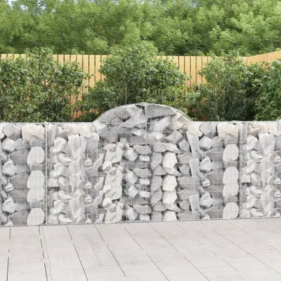 Coș Gabion Arcuit Fier Galvanizat | Barieră Decorativă Grădină