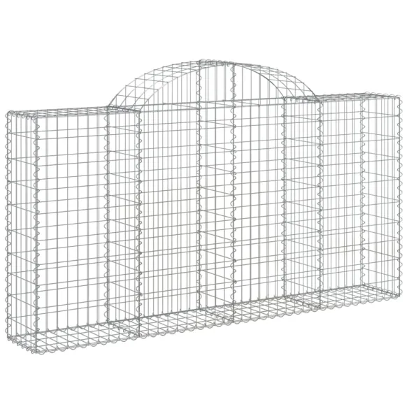 Coș Gabion Arcuit Fier Galvanizat | Barieră Decorativă Grădină