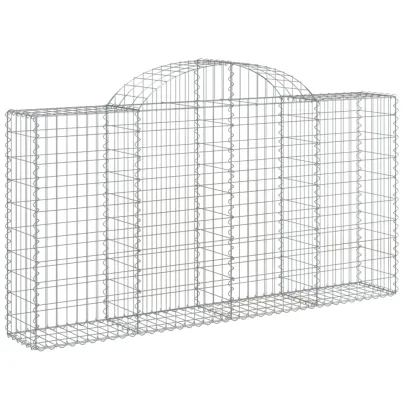 Coș Gabion Arcuit Fier Galvanizat | Barieră Decorativă Grădină