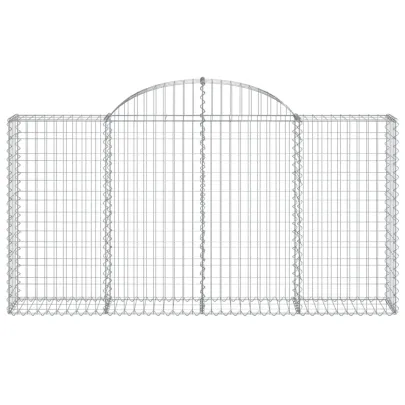 Coș Gabion Arcuit Fier Galvanizat | Barieră Decorativă Grădină