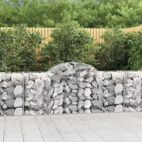 Coș Gabion Arcuit Fier Galvanizat | Barieră Decorativă Grădină