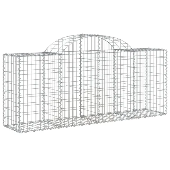 Coș Gabion Arcuit Fier Galvanizat | Barieră Decorativă Grădină