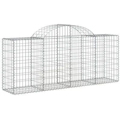 Coș Gabion Arcuit Fier Galvanizat | Barieră Decorativă Grădină
