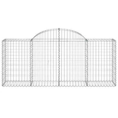 Coș Gabion Arcuit Fier Galvanizat | Barieră Decorativă Grădină