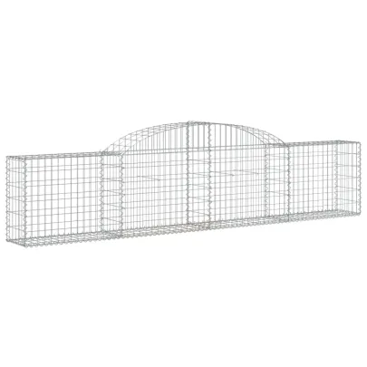 Coș Gabion Arcuit Fier Galvanizat | Barieră Decorativă Grădină