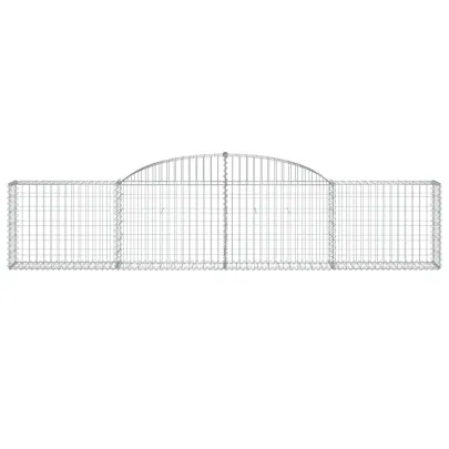 Coș Gabion Arcuit Fier Galvanizat | Barieră Decorativă Grădină