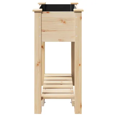 Jardiniere cu Raft Lemn Masiv - Decor Grădină Rustic